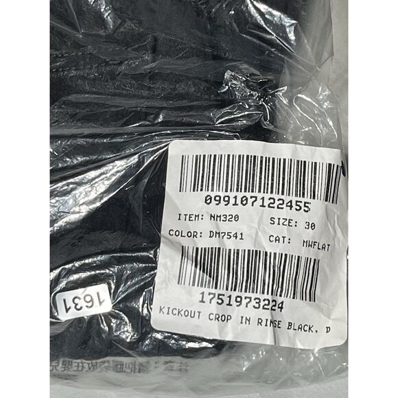 Madewell Kick Out Crop Jeans Womens 30 Black Rinse Wash Mid Rise Denim - Picture 10 of 10